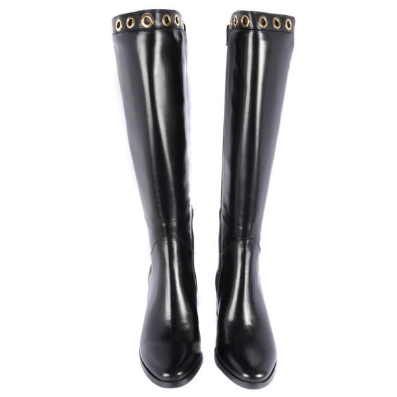 Le Pepe Nappa Black Knee High Boots - Picture 2 of 4